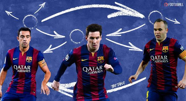 Huấn luyện viên Pep Guardiola đang chỉ đạo chiến thuật tiki-taka đỉnh cao cho các cầu thủ Barcelona, giai đoạn hoàng kim của bóng đá Tây Ban Nha