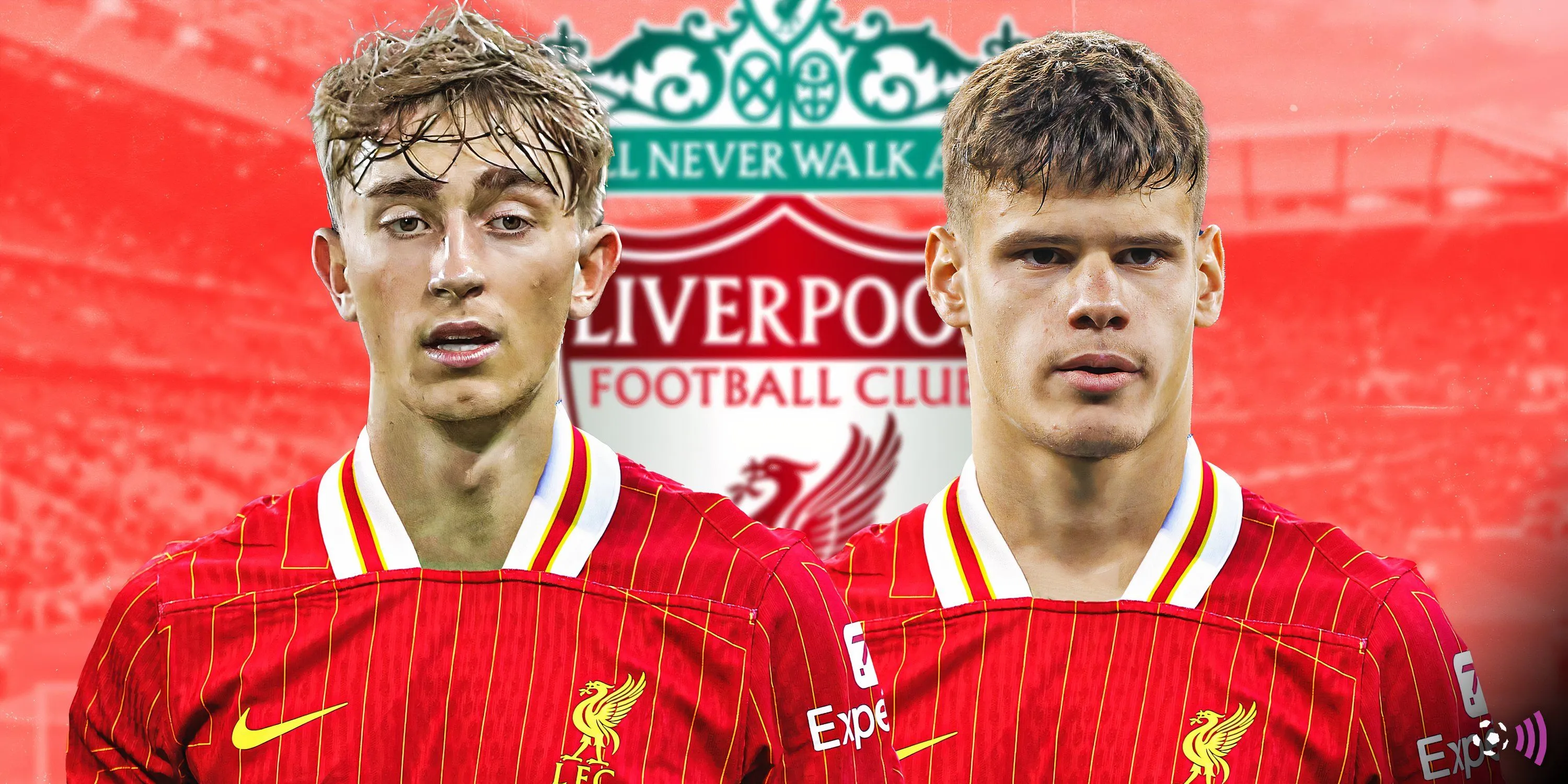 Đồ họa thể hiện Liverpool nhắm đến hai mục tiêu Kerkez và Huijsen