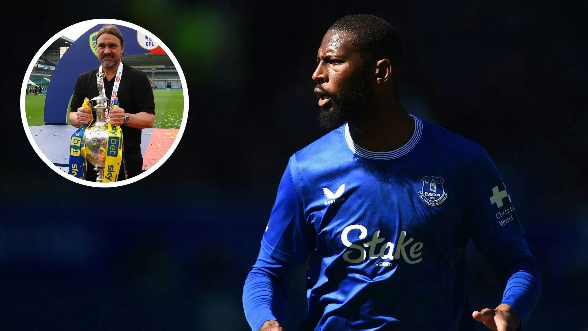 HLV Daniel Farke của Leeds và tiền đạo Beto của Everton