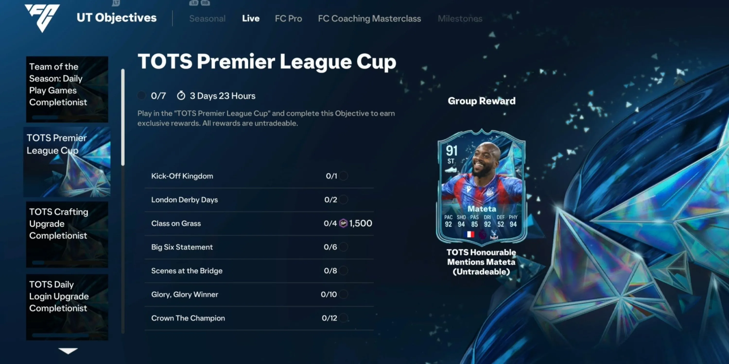 Tổng hợp các phần thưởng giá trị trong TOTS Premier League Cup EA FC 25
