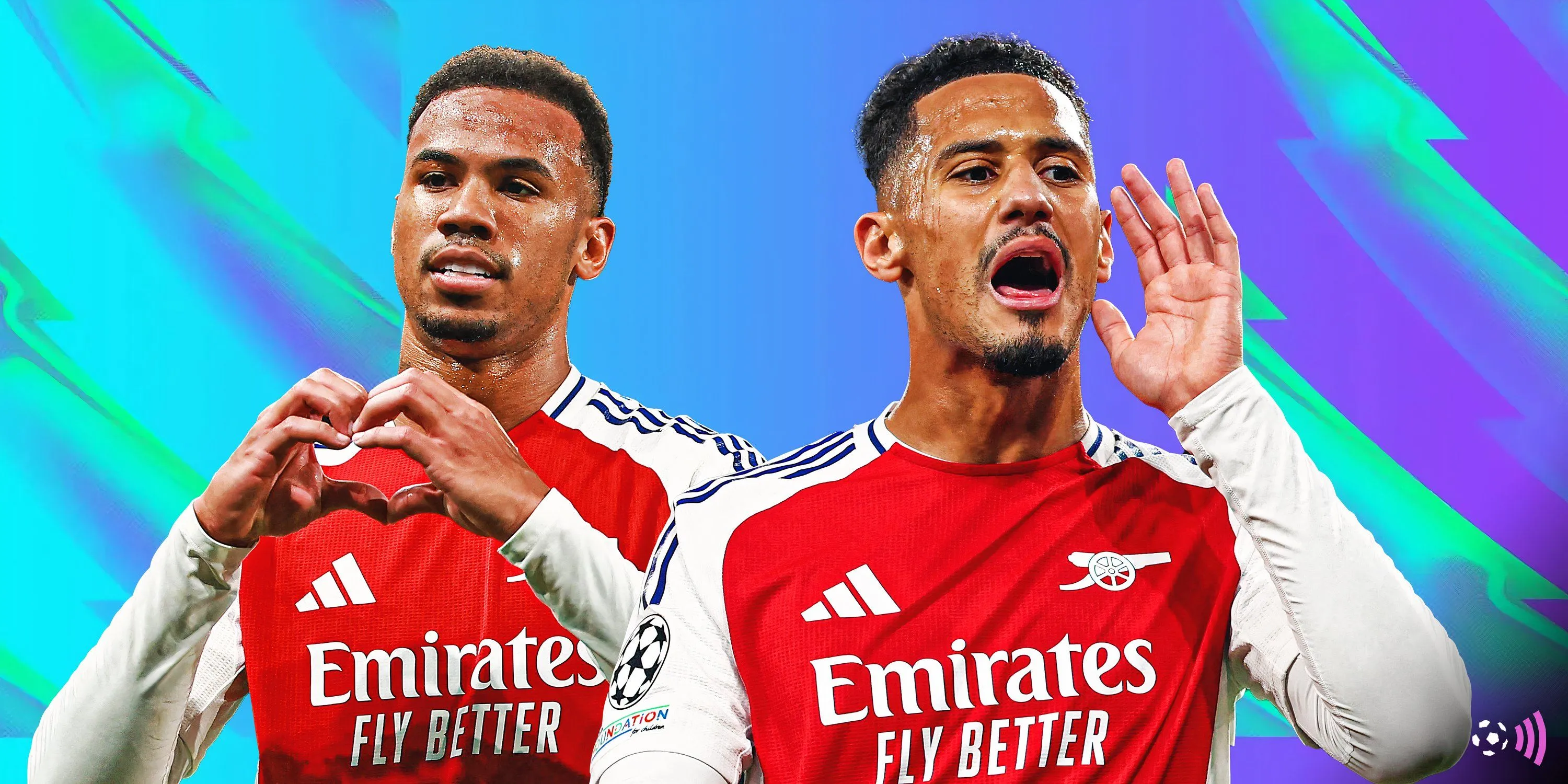 Trung vệ Gabriel Magalhaes và William Saliba ăn mừng - cặp lá chắn thép của Arsenal tại Ngoại hạng Anh