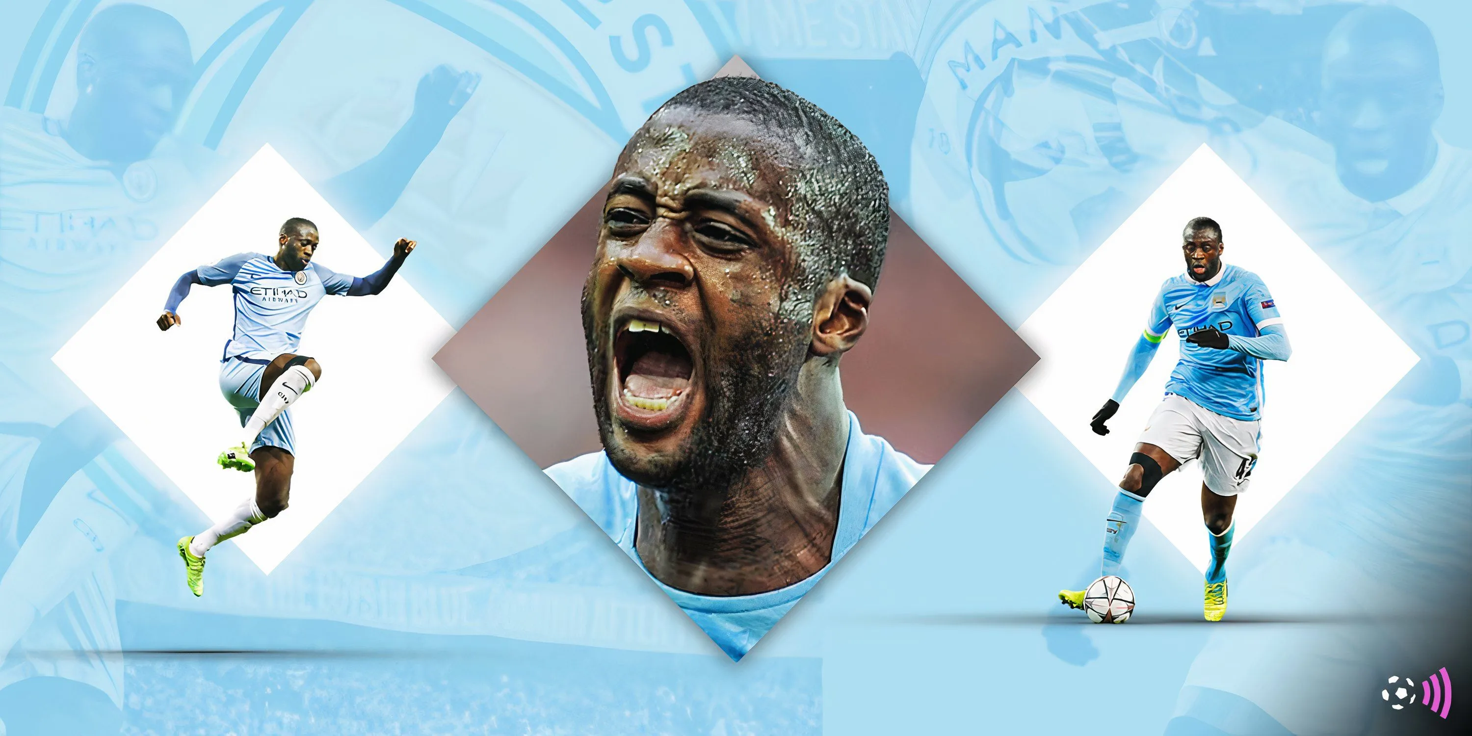 Yaya Toure trong màu áo Man City, biểu tượng một thời của sân Etihad.