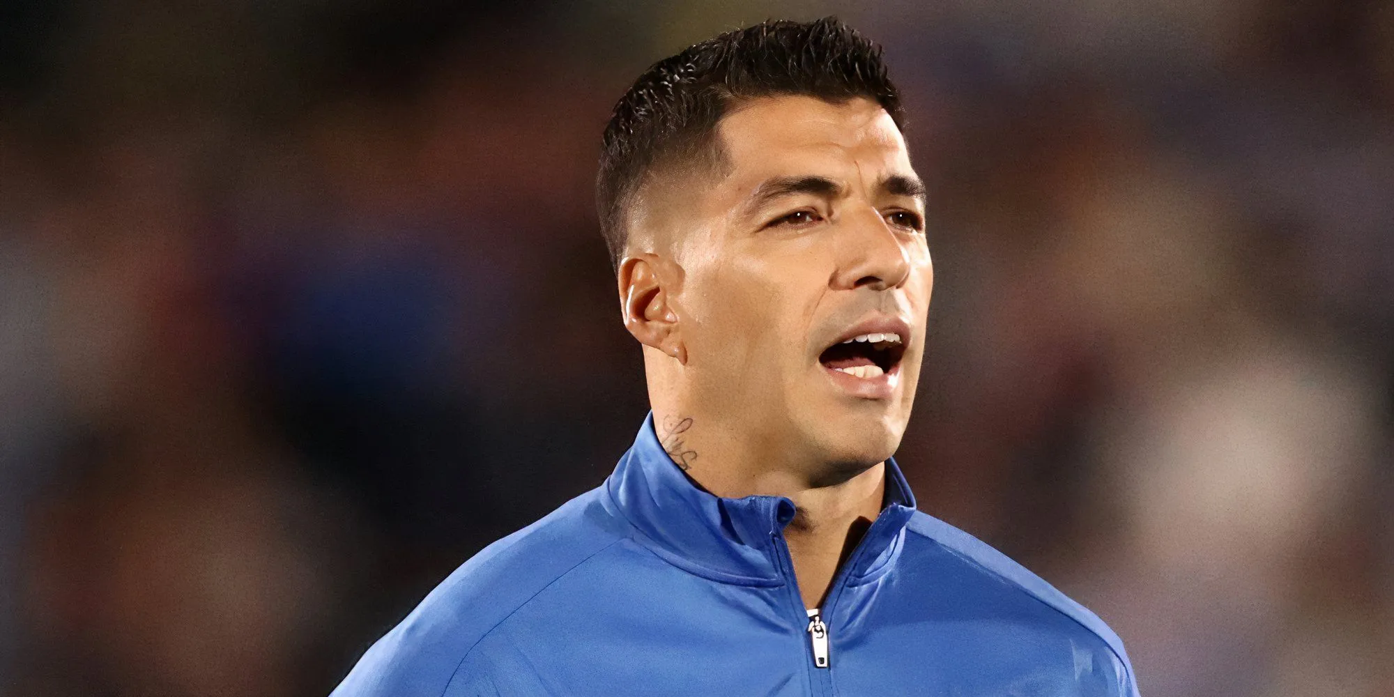 Tiền đạo Luis Suarez trong màu áo đội tuyển Uruguay