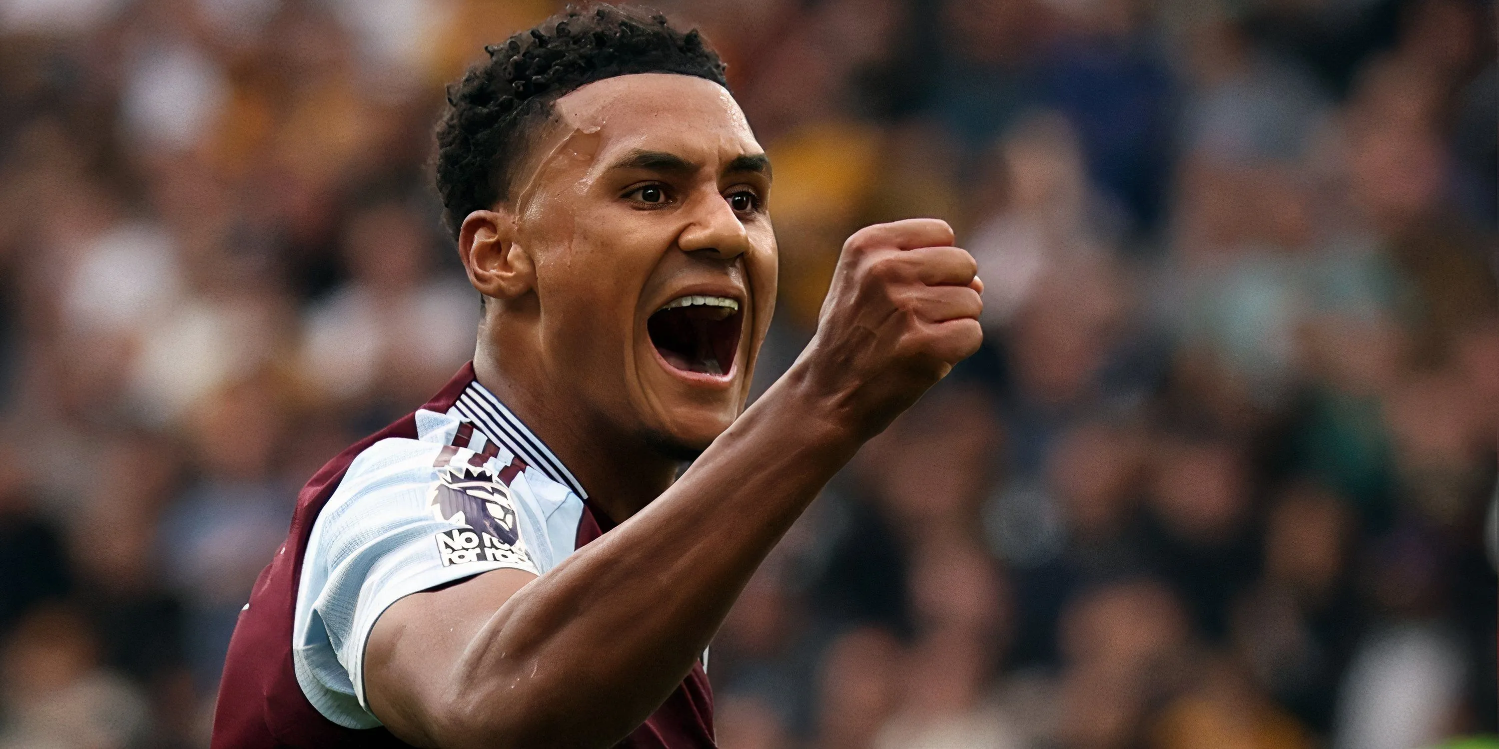 Tiền đạo Ollie Watkins ăn mừng bàn thắng, mục tiêu hàng đầu của HLV Ruben Amorim cho Manchester United.